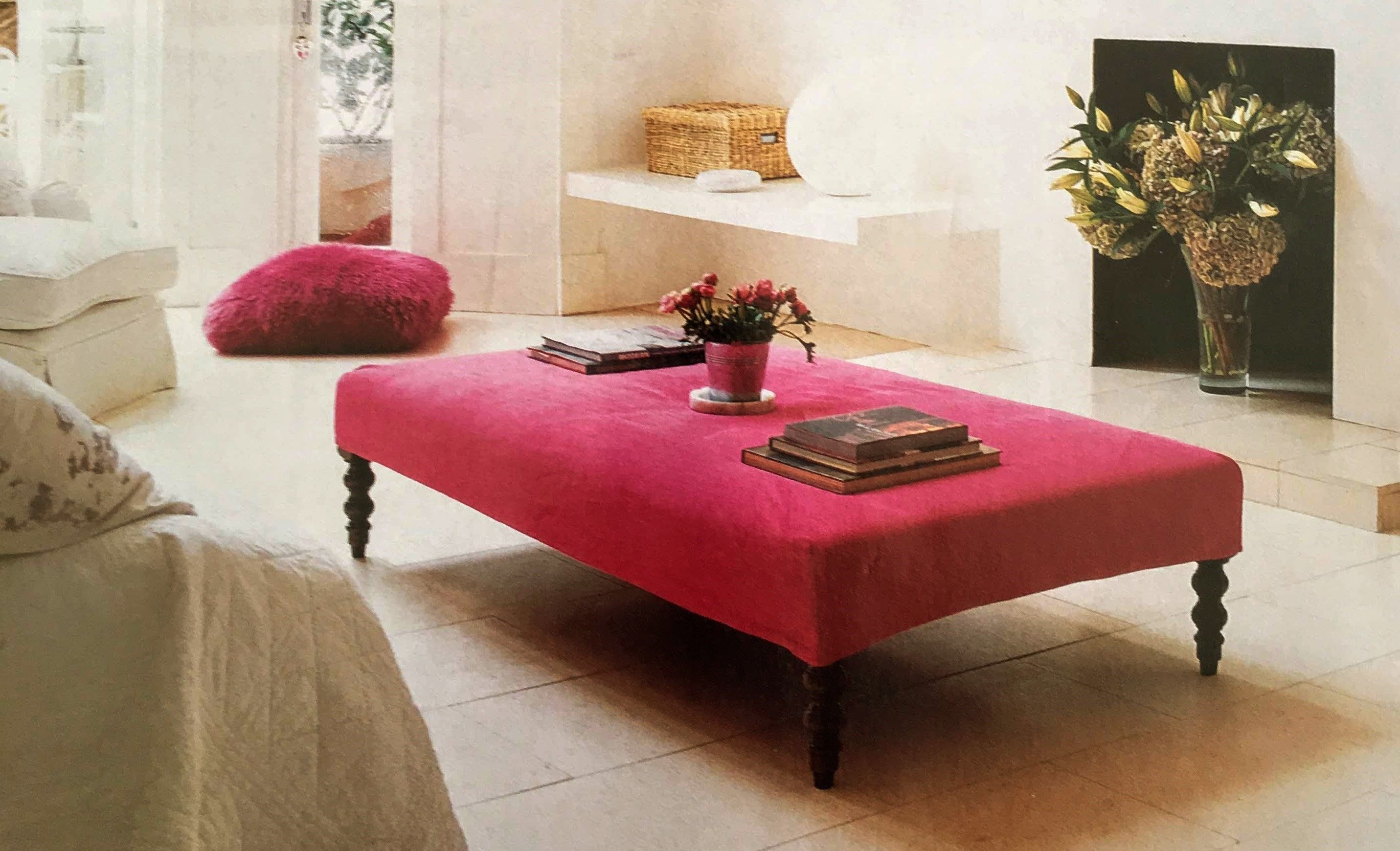 Roter Footstool von Goldmann Footstools